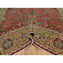 Load image into Gallery viewer, 8&#39;x10&#39;2&quot; Berry Red, Hand Knotted, Hand Spun New Zealand Wool, Soft Pile, Vegetable Dyes, Antiqued Fine Heriz Re-creation, All Over Design, Oriental Rug FWR551760