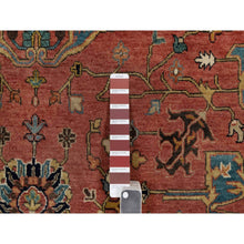 Load image into Gallery viewer, 8&#39;x10&#39;2&quot; Berry Red, Hand Knotted, Hand Spun New Zealand Wool, Soft Pile, Vegetable Dyes, Antiqued Fine Heriz Re-creation, All Over Design, Oriental Rug FWR551760