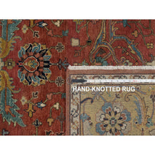 Load image into Gallery viewer, 8&#39;x10&#39;2&quot; Berry Red, Hand Knotted, Hand Spun New Zealand Wool, Soft Pile, Vegetable Dyes, Antiqued Fine Heriz Re-creation, All Over Design, Oriental Rug FWR551760