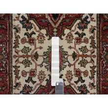 Load image into Gallery viewer, 2&#39;7&quot;x10&#39; Linen White, Hand Knotted, Antiqued Fine Heriz Re-creation, Medallions Design, Hand Spun New Zealand Wool, Soft Pile, Vegetable Dyes, Runner, Oriental Rug FWR551772