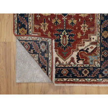 Load image into Gallery viewer, 2&#39;7&quot;x8&#39;3&quot; Brick Red, Hand Knotted, Antiqued Fine Heriz Re-creation, Medallions Design, Hand Spun New Zealand Wool, Soft Pile, Vegetable Dyes, Runner, Oriental Rug FWR551778