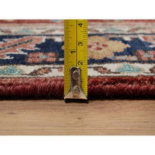 Load image into Gallery viewer, 2&#39;7&quot;x8&#39;3&quot; Brick Red, Hand Knotted, Antiqued Fine Heriz Re-creation, Medallions Design, Hand Spun New Zealand Wool, Soft Pile, Vegetable Dyes, Runner, Oriental Rug FWR551778