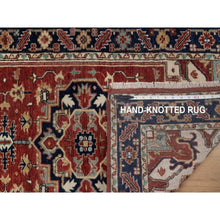 Load image into Gallery viewer, 2&#39;7&quot;x8&#39;3&quot; Brick Red, Hand Knotted, Antiqued Fine Heriz Re-creation, Medallions Design, Hand Spun New Zealand Wool, Soft Pile, Vegetable Dyes, Runner, Oriental Rug FWR551778