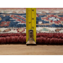 Load image into Gallery viewer, 2&#39;8&quot;x6&#39;3&quot; Berry Red, Antiqued Fine Heriz Re-creation, Medallions Design, Hand Spun New Zealand Wool, Soft Pile, Vegetable Dyes, Hand Knotted, Runner, Oriental Rug FWR551784