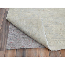 Load image into Gallery viewer, 9&#39;x11&#39;10&quot; Oyster White, Washed Out Peshawar With All Over Vines Design, Hand Knotted, 100% Wool, Densely Woven, Oriental Rug FWR5526