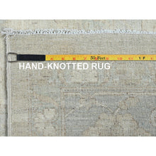 Load image into Gallery viewer, 9&#39;x11&#39;10&quot; Oyster White, Washed Out Peshawar With All Over Vines Design, Hand Knotted, 100% Wool, Densely Woven, Oriental Rug FWR5526