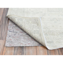 Load image into Gallery viewer, 9&#39;x11&#39;10&quot; Pearl White, Washed Out Peshawar With Heriz Design, Densely Woven, 100% Wool, Hand Knotted, Oriental Rug FWR5532