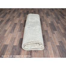 Load image into Gallery viewer, 9&#39;x11&#39;10&quot; Pearl White, Washed Out Peshawar With Heriz Design, Densely Woven, 100% Wool, Hand Knotted, Oriental Rug FWR5532