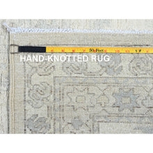 Load image into Gallery viewer, 9&#39;x11&#39;10&quot; Pearl White, Washed Out Peshawar With Heriz Design, Densely Woven, 100% Wool, Hand Knotted, Oriental Rug FWR5532