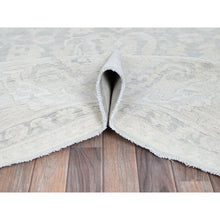 Load image into Gallery viewer, 8'9"x11'10" Medium Gray, White Wash Peshawar With Large Leaf Design, Hand Knotted, Pure Wool, Densely Woven, Oriental Rug FWR5544