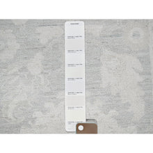 Load image into Gallery viewer, 8'9"x11'10" Medium Gray, White Wash Peshawar With Large Leaf Design, Hand Knotted, Pure Wool, Densely Woven, Oriental Rug FWR5544