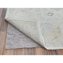 Load image into Gallery viewer, 8&#39;2&quot;x10&#39;1&quot; Alabaster White, Washed Out Peshawar with Muted Colors Leaf Design, Hand Knotted, Pure Wool, Densely Woven, Oriental Rug FWR5550