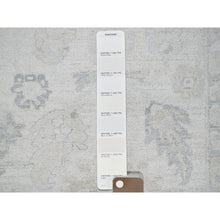 Load image into Gallery viewer, 8&#39;2&quot;x10&#39;1&quot; Alabaster White, Washed Out Peshawar with Muted Colors Leaf Design, Hand Knotted, Pure Wool, Densely Woven, Oriental Rug FWR5550