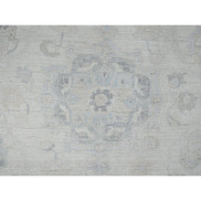 Load image into Gallery viewer, 8&#39;2&quot;x10&#39;1&quot; Alabaster White, Washed Out Peshawar with Muted Colors Leaf Design, Hand Knotted, Pure Wool, Densely Woven, Oriental Rug FWR5550