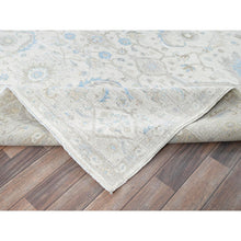 Load image into Gallery viewer, 8&#39;x9&#39;8&quot; Chiffon White, White Wash Peshawar with All Over Vines Design, Densely Woven, Hand Knotted, 100% Wool, Oriental Rug FWR5556