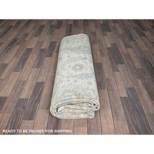Load image into Gallery viewer, 8&#39;x9&#39;8&quot; Chiffon White, White Wash Peshawar with All Over Vines Design, Densely Woven, Hand Knotted, 100% Wool, Oriental Rug FWR5556
