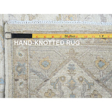 Load image into Gallery viewer, 8&#39;x9&#39;8&quot; Chiffon White, White Wash Peshawar with All Over Vines Design, Densely Woven, Hand Knotted, 100% Wool, Oriental Rug FWR5556