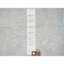 Load image into Gallery viewer, 7&#39;9&quot;x9&#39;10&quot; Bone White, Washed Out Peshawar with Muted Colors Leaf Design, Pure Wool, Hand Knotted, Densely Woven, Oriental Rug FWR5574