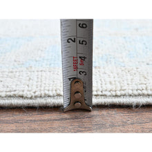 Load image into Gallery viewer, 7&#39;9&quot;x9&#39;10&quot; Bone White, Washed Out Peshawar with Muted Colors Leaf Design, Pure Wool, Hand Knotted, Densely Woven, Oriental Rug FWR5574