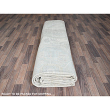 Load image into Gallery viewer, 11&#39;10&quot;x14&#39;7&quot; Pearl White, Washed Out Peshawar With Heriz Design, Hand Knotted, Pure Wool, Densely Woven, Oversized, Oriental Rug FWR5586