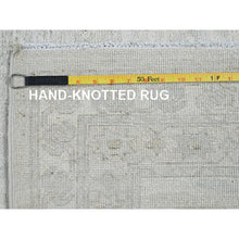 Load image into Gallery viewer, 11&#39;10&quot;x14&#39;7&quot; Pearl White, Washed Out Peshawar With Heriz Design, Hand Knotted, Pure Wool, Densely Woven, Oversized, Oriental Rug FWR5586