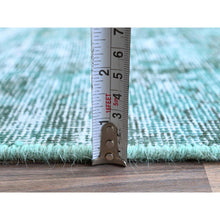 Load image into Gallery viewer, 2&#39;x5&#39;8&quot; Sacramento Green and Royal Blue, Velvety Wool, Natural Dyes, Hand Knotted Willow And Cypress Tree Design, Afghan Angora Oushak, Runner Oriental Rug FWR536622