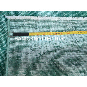 2'3'x4'6" Bottle Green, Overdyed Vintage Persian Tabriz, Worn And Distressed, Sides And Ends Professionally Secured, Shaved Down, Hand Knotted, 100% Wool, Fragment, Mat, Oriental Rug FWR5730