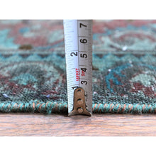 Load image into Gallery viewer, 2&#39;2&quot;x4&#39;2&quot; Wine Red, Overdyed Vintage Persian Lilahan with Geometric Pattern, Shaved Low, Zero Pile, Evenly Worn, Sides and Ends Professionally Secured, Clean, Hand Knotted, 100% Wool, Mat, Oriental Rug Sh975 FWR5850