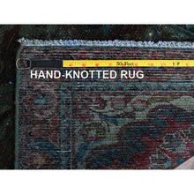 Load image into Gallery viewer, 2&#39;2&quot;x4&#39;2&quot; Wine Red, Overdyed Vintage Persian Lilahan with Geometric Pattern, Shaved Low, Zero Pile, Evenly Worn, Sides and Ends Professionally Secured, Clean, Hand Knotted, 100% Wool, Mat, Oriental Rug Sh975 FWR5850
