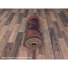 Load image into Gallery viewer, 2&#39;x11&#39; Rose Pink, Vintage Northwest Persian with Geometric Pattern, Cropped Thin, Zero Pile, Even Wear, Sides and Ends Professionally Secured, Clean, Hand Knotted, Pure Wool, Narrow Runner, Oriental Rug Sh984 FWR5904