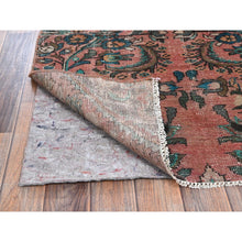 Load image into Gallery viewer, 2&#39;8&quot;x8&#39;3&quot; Blush Red, Vintage Persian Lilahan With Medallion Design, Sheared Low, Zero Pile, Evenly Worn, Sides And Ends Professionally Secured, Clean, Hand Knotted, Pure Wool, Fragment Runner, Oriental Rug FWR5928