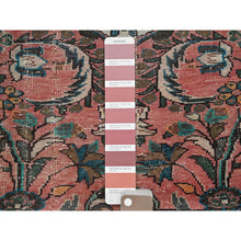 Load image into Gallery viewer, 2&#39;8&quot;x8&#39;3&quot; Blush Red, Vintage Persian Lilahan With Medallion Design, Sheared Low, Zero Pile, Evenly Worn, Sides And Ends Professionally Secured, Clean, Hand Knotted, Pure Wool, Fragment Runner, Oriental Rug FWR5928