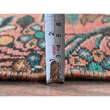Load image into Gallery viewer, 2&#39;8&quot;x8&#39;3&quot; Blush Red, Vintage Persian Lilahan With Medallion Design, Sheared Low, Zero Pile, Evenly Worn, Sides And Ends Professionally Secured, Clean, Hand Knotted, Pure Wool, Fragment Runner, Oriental Rug FWR5928