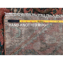 Load image into Gallery viewer, 2&#39;8&quot;x8&#39;3&quot; Blush Red, Vintage Persian Lilahan With Medallion Design, Sheared Low, Zero Pile, Evenly Worn, Sides And Ends Professionally Secured, Clean, Hand Knotted, Pure Wool, Fragment Runner, Oriental Rug FWR5928