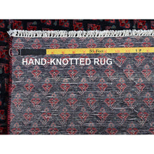 Load image into Gallery viewer, 2&#39;4&quot;x8&#39;4&quot; Spruce Blue with Wine Red, Vintage Persian Tabriz with Small and Intricate All Over Paisley Design, Shaved Down, Zero Pile, Sides and Ends Professionally Secured, Clean, Hand Knotted, Pure Wool, Narrow Runner, Oriental Rug Sh991 FWR5946