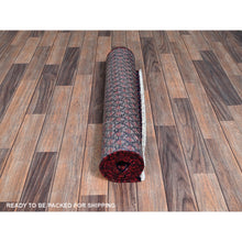 Load image into Gallery viewer, 2&#39;9&quot;x8&#39;4&quot; Midnight Blue with Wine Red, Vintage Persian Tabriz with Small and Intricate All Over Paisley Design, Cropped Thin, Zero Pile, Sides and Ends Professionally Secured, Clean, Hand Knotted, Pure Wool, Runner, Oriental Rug Sh992 FWR5952