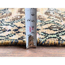 Load image into Gallery viewer, 2&#39;7&quot;x9&#39;1&quot; Beige, Vintage Persian Hussainabad With All Over Design, Hand Knotted, 100% Wool, Sheared Low, Zero Pile, Sides And Ends Professionally Secured, Clean, Fragment, Runner, Oriental Rug FWR5964