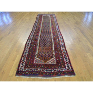 3'2"x13'10" Antique Persian Northwest Boteh Design Runner Handmade Rug FWR157026