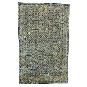 10'10"x17' Navy Blue Gallery Size Antique Persian Kerman Herati Design Rug FWR158556