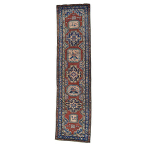 3'7"x14'2" Rust Red Antique North West Persian Even Wear Wide Runner Oriental Rug FWR163050