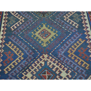4'x9' Multicolored Antique Caucasian Talesh Exc Cond Wide Runner Hand Knotted Rug FWR169368