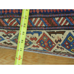 4'x9'10" Yellow Antique Caucasian Dagestan Vegetable Dyes Wide Runner Rug FWR169380