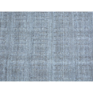 2'x3' Tone on Tone Hand Loomed Grey Wool and Silk Rug FWR179736