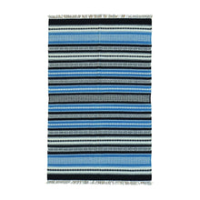 Load image into Gallery viewer, 3&#39;10&quot;x6&#39;1&quot; Striped Flat Weave Durie Kilim Hand Woven Oriental Rug FWR180156