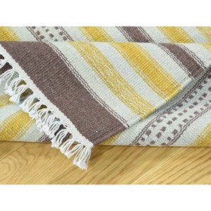 2'5"x8' Hand-Woven Pure Wool Flat Weave Striped Durie Kilim Runner Rug FWR191028