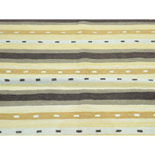 Load image into Gallery viewer, 3&#39;1&quot;x5&#39;2&quot; Flat Weave Hand-Woven Reversible Striped Qashqai Kilim Rug FWR191148