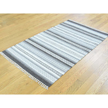 Load image into Gallery viewer, 3&#39;x5&#39;1&quot; Striped Reversible Kilim Hand-Woven Oriental Flat Weave Rug FWR191214