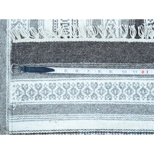 3'x5'1" Striped Reversible Kilim Hand-Woven Oriental Flat Weave Rug FWR191214