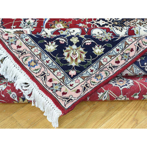 6'6"x10' Hand-Knotted Persian Tabriz Wool And Silk 400 KPSI Oriental Rug FWR191742