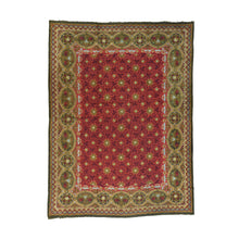 Load image into Gallery viewer, 10&#39;10&quot;x14&#39;5&quot; Red Antique European Donegal Pure Wool Oversize Oriental Rug FWR192126